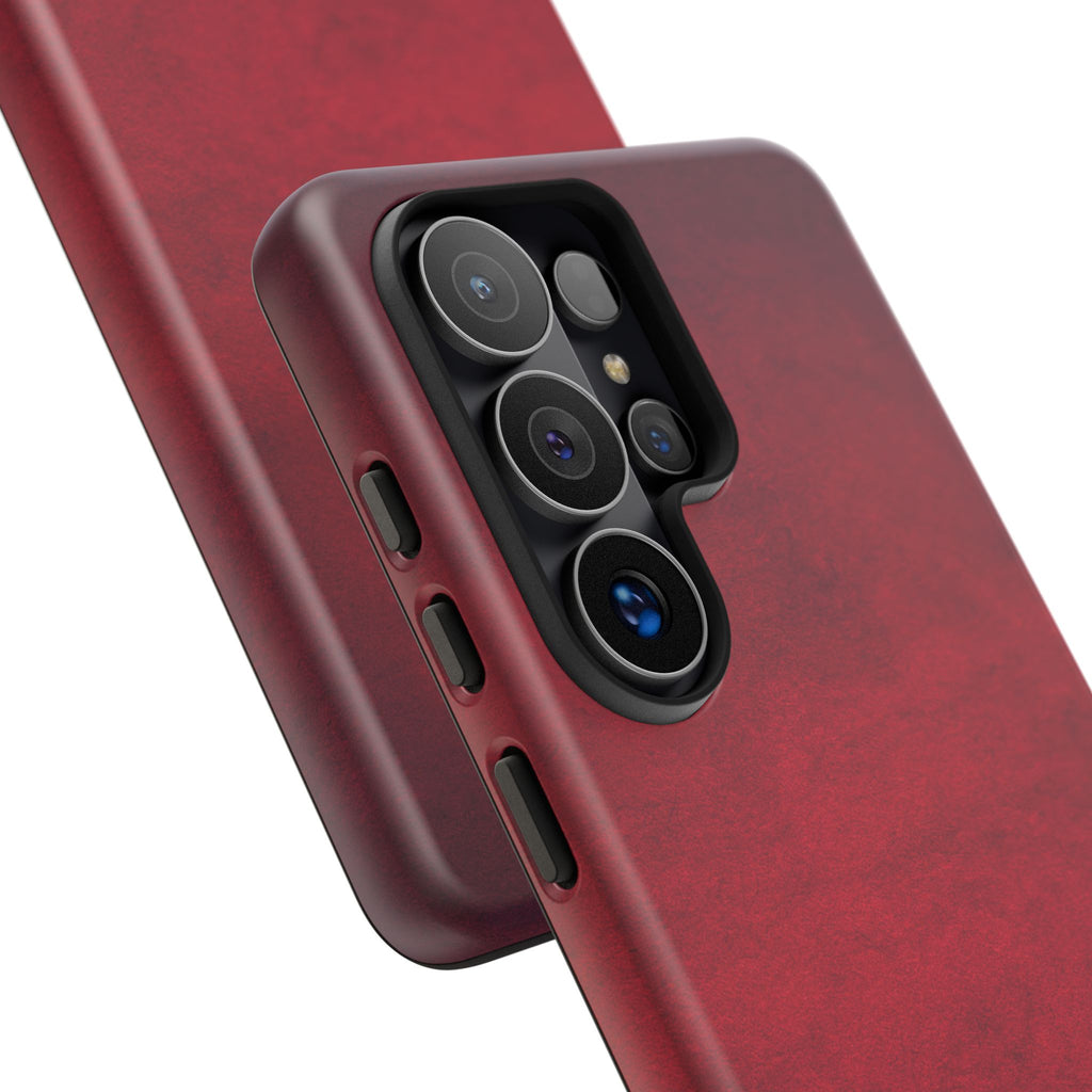 Red Leather Texture Phone Case Impact-Resistant Case