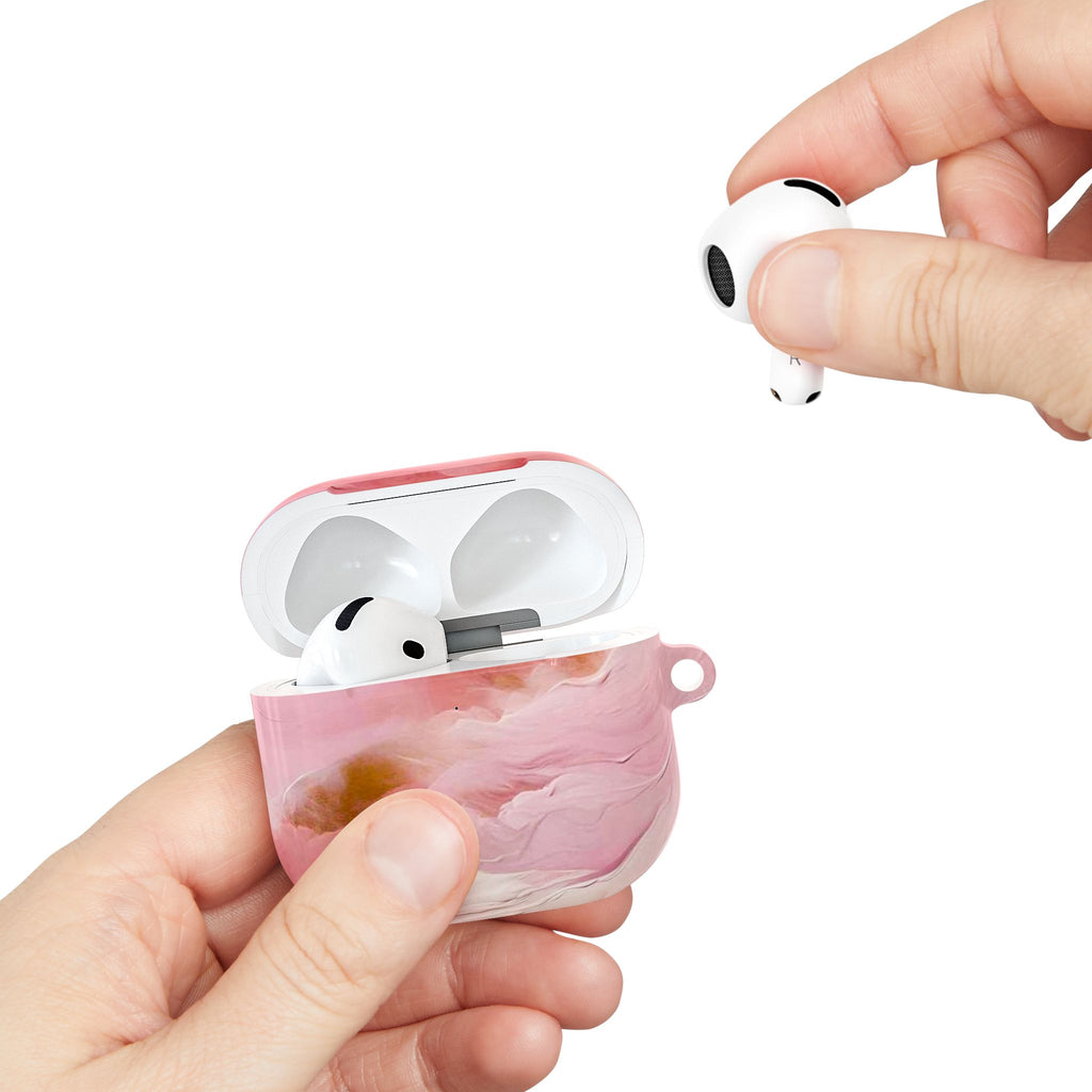 Pink Marble AirPod Case – Swirl Pattern Protective Cover