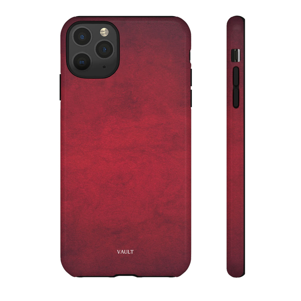 Red Leather Texture Phone Case Impact-Resistant Case