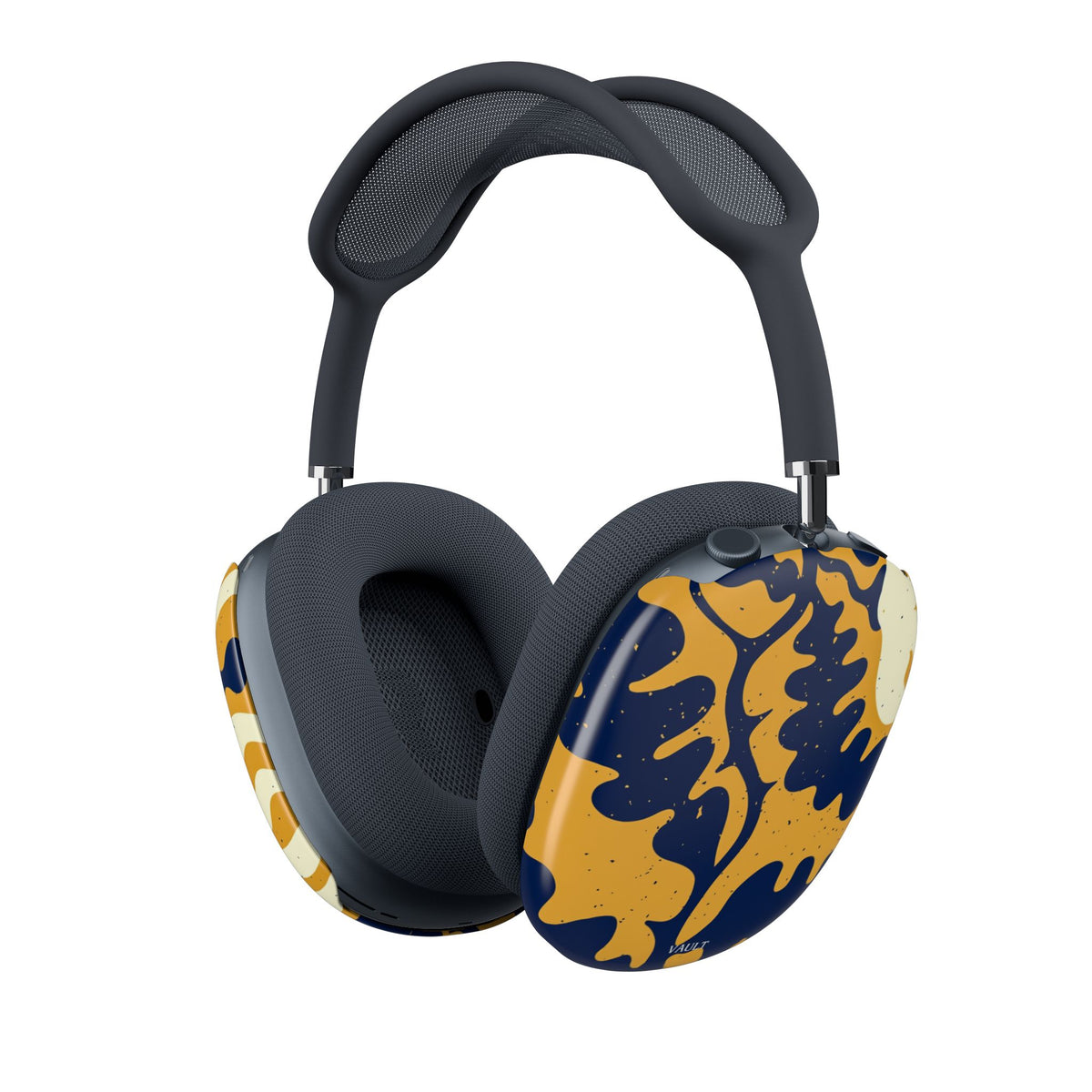 AirPods Max Case — Abstract Navy & Mustard Floral Print