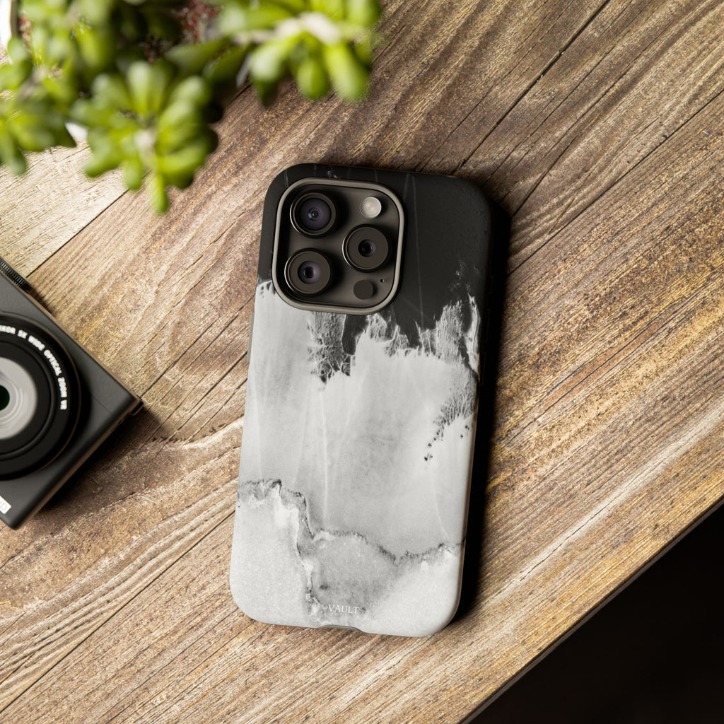 Marble Ink Tough Case — Black & White Abstract Phone Cover