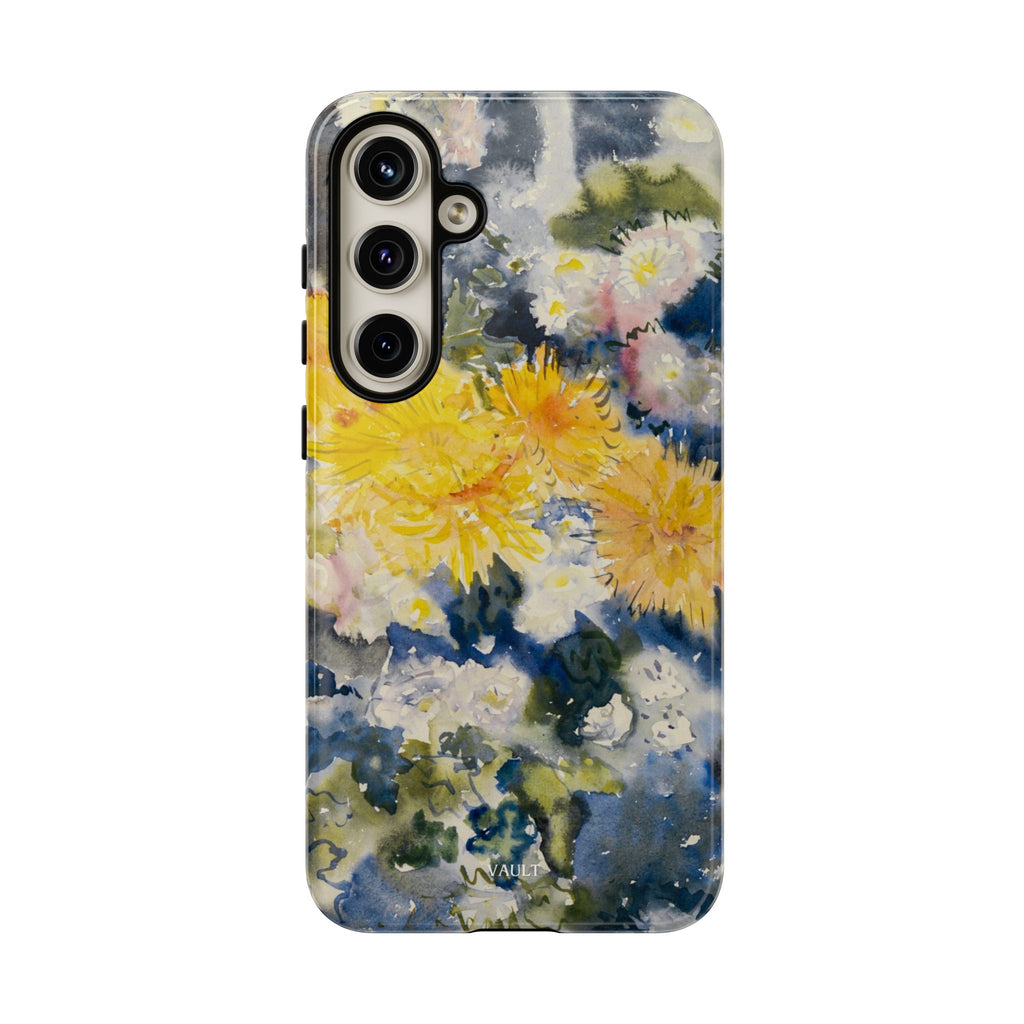 Floral Watercolor Phone Case – Yellow Chrysanthemums Design