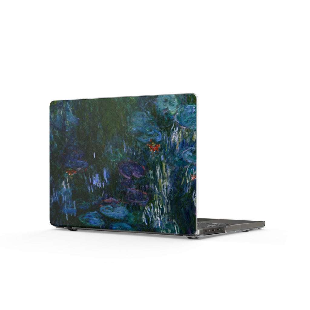 Water Lily MacBook Case — Impressionist Dark Floral Laptop Cover