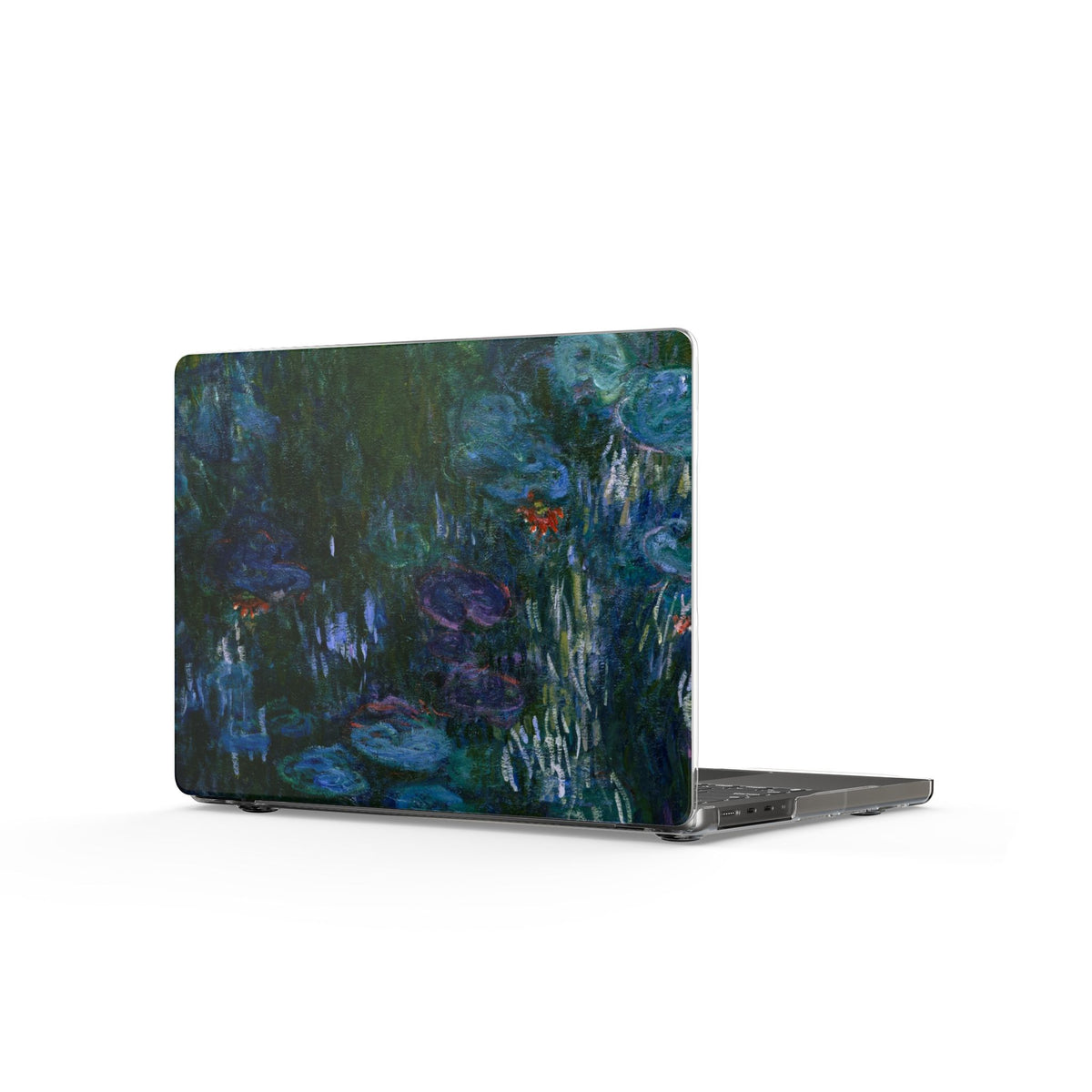 Water Lily MacBook Case — Impressionist Dark Floral Laptop Cover