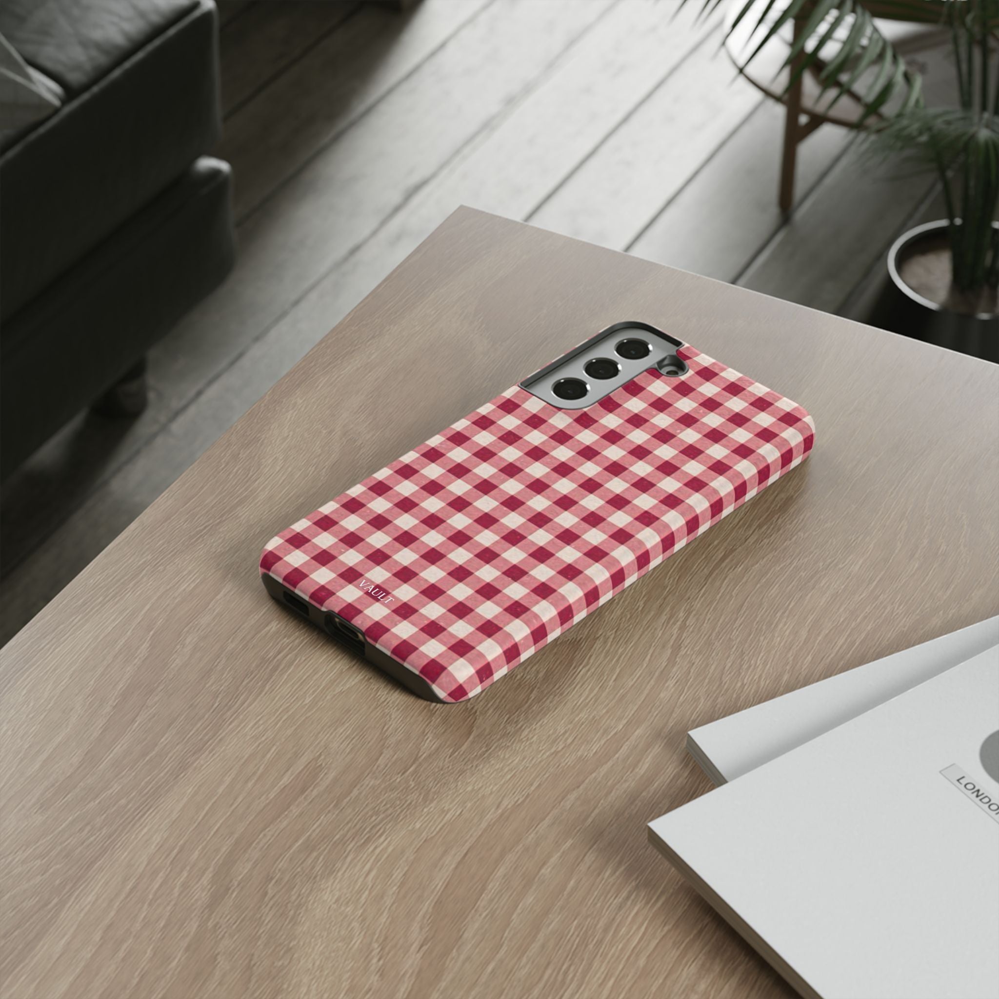 Gingham Phone Case — Red Plaid Tough Case