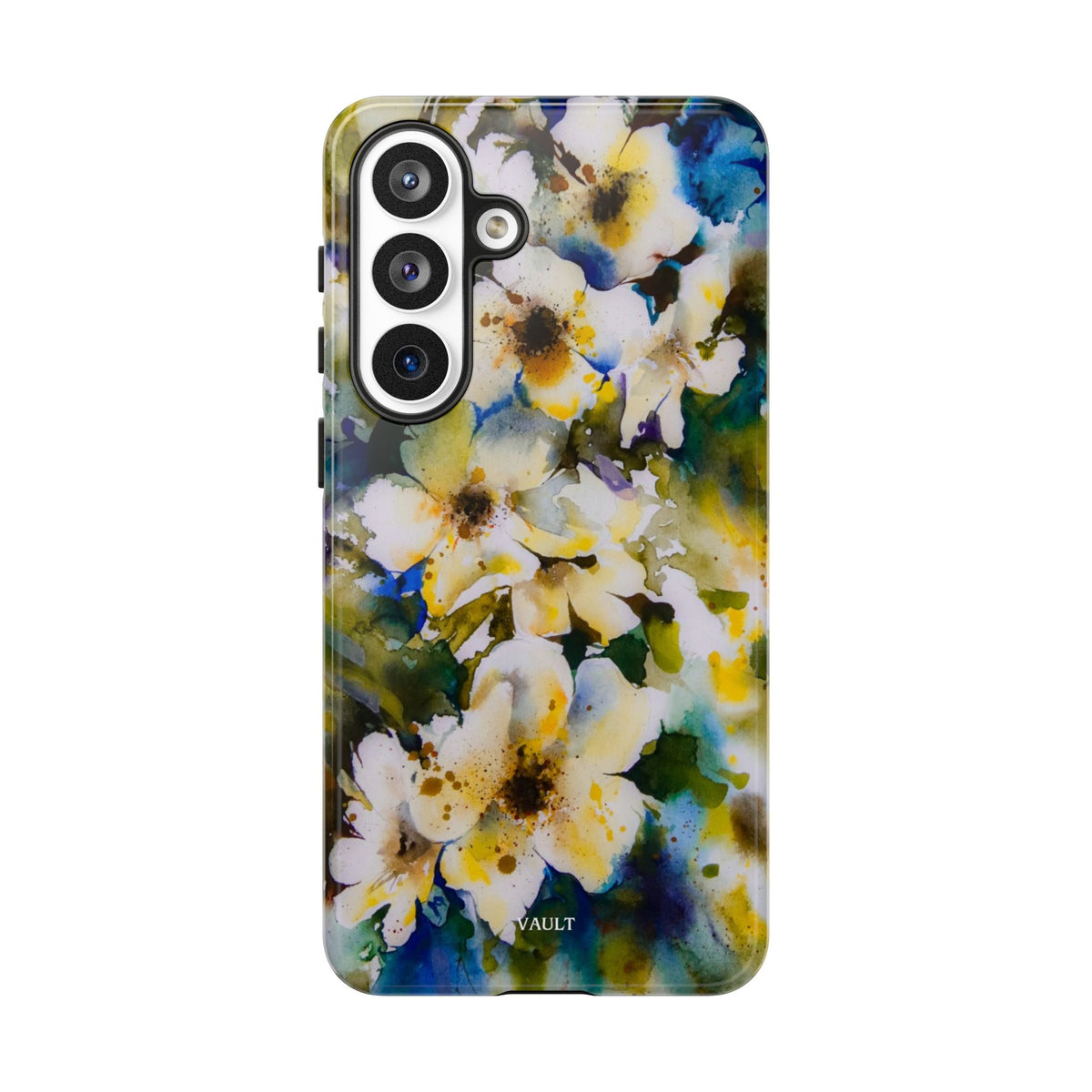 Floral Watercolor Tough Case – Yellow White Blossom Phone Cover