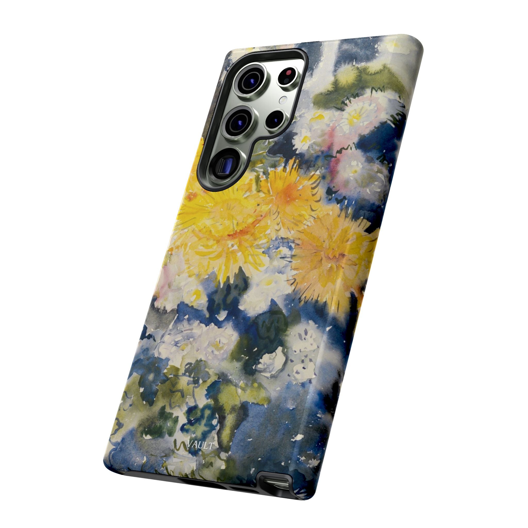 Floral Watercolor Phone Case – Yellow Chrysanthemums Design