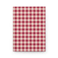 Plaid Hardcover Journal — Red Gingham Notebook for Fall, Rustic Farmhouse Writing Journal