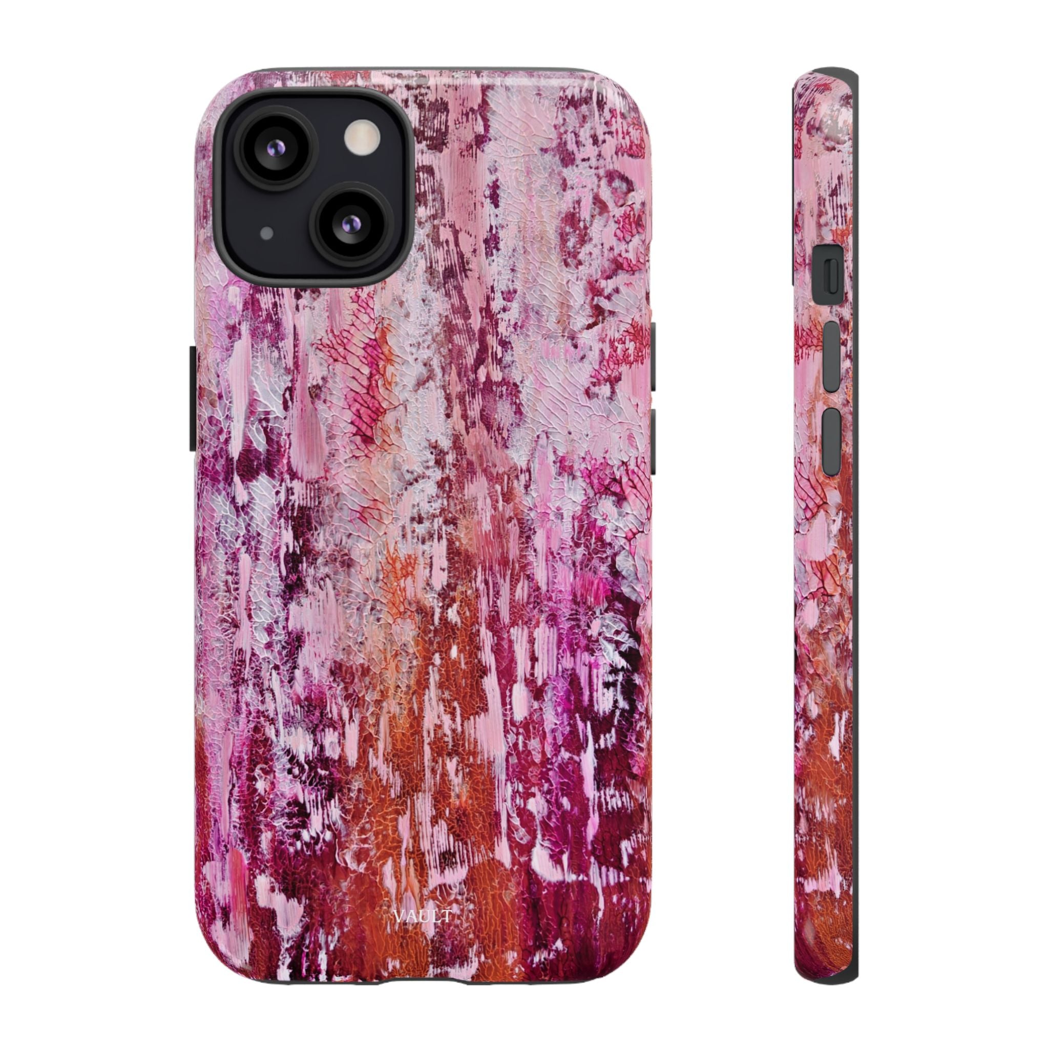 Pink Abstract Art Tough Phone Case — Protective Artistic Phone Cover