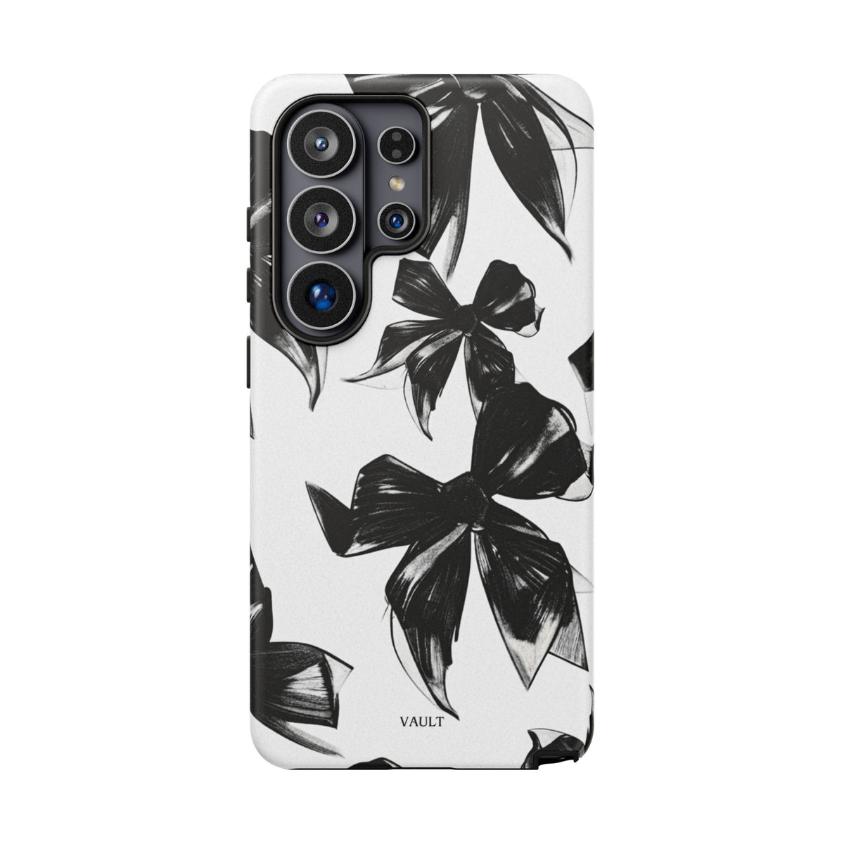 Floral Brushstroke Phone Case — Black & White Botanical Tough Case