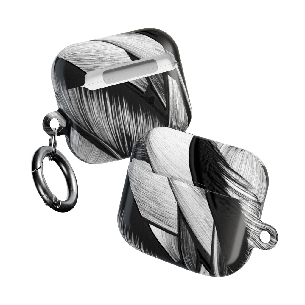 AirPod Case — Monochrome Tropical Leaf Protective Cover