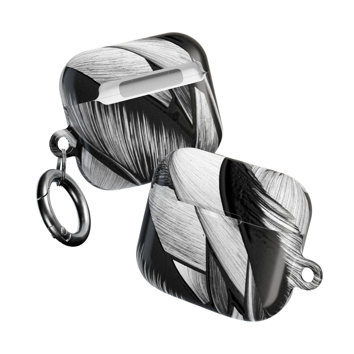 AirPod Case — Monochrome Tropical Leaf Protective Cover