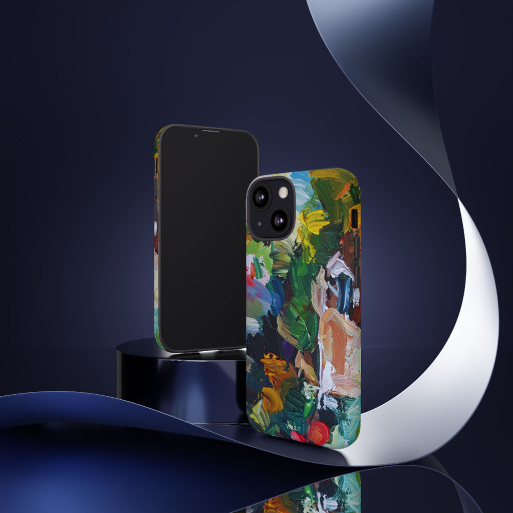 Abstract Paint Brushstroke Phone Case — Colorful Artistic Tough Case