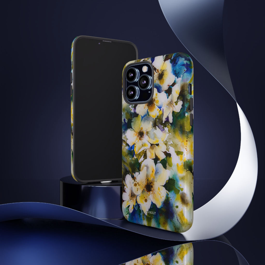 Floral Watercolor Tough Case – Yellow White Blossom Phone Cover