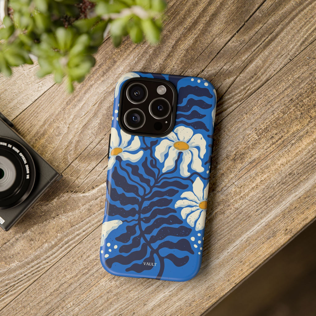 Blue Daisy Tough Phone Case — Floral Protective Phone Cover