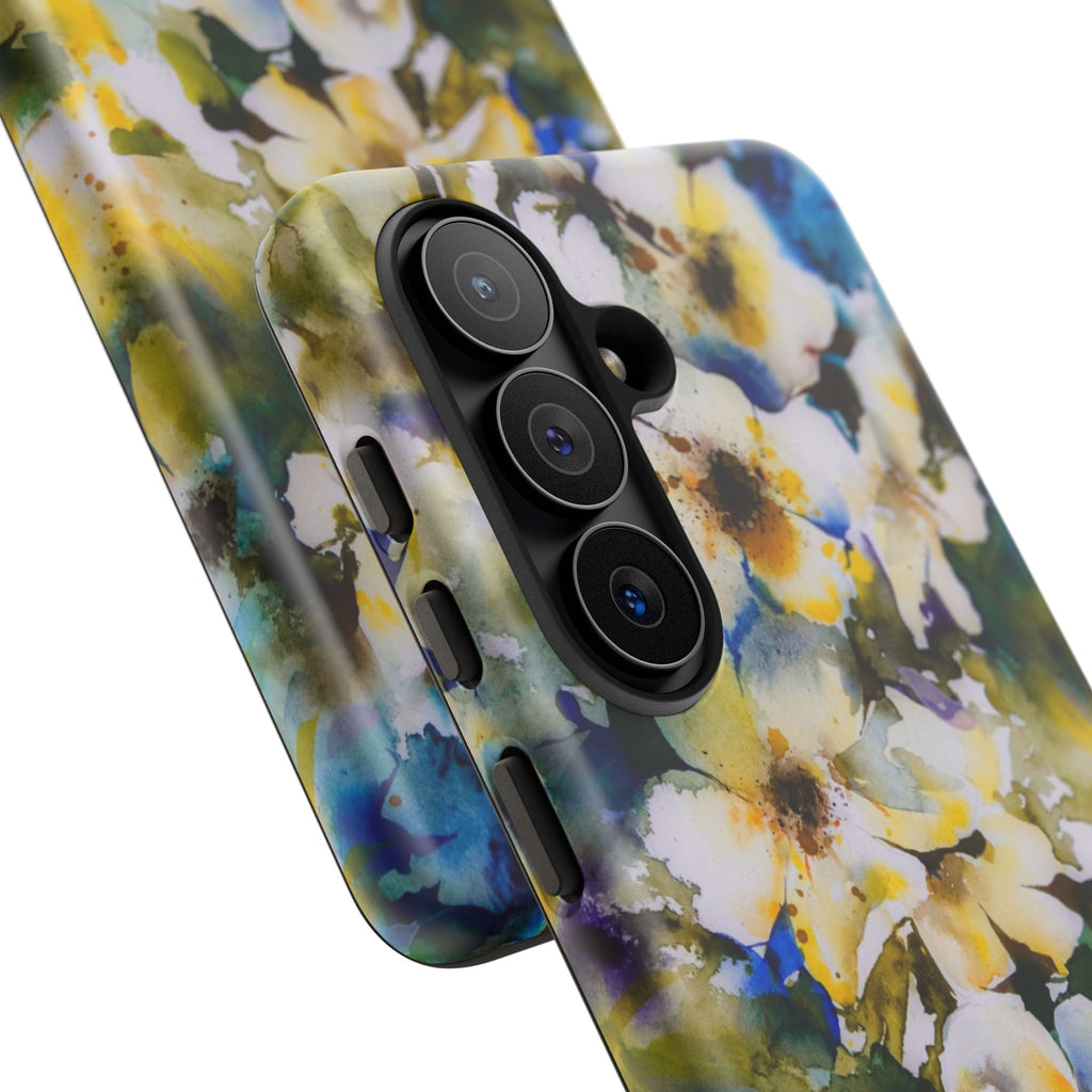 Floral Watercolor Tough Case – Yellow White Blossom Phone Cover