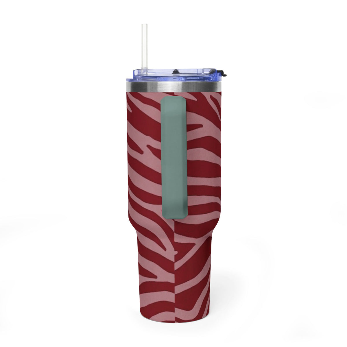 40oz Red Zebra Print Tumbler - Vacuum Insulated Travel Cup