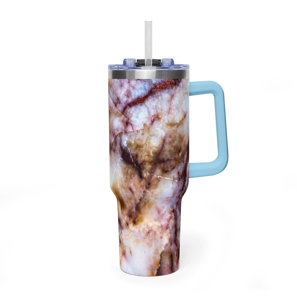 40oz Marble Rose Quartz Vacuum Tumbler – Insulated Travel Mug