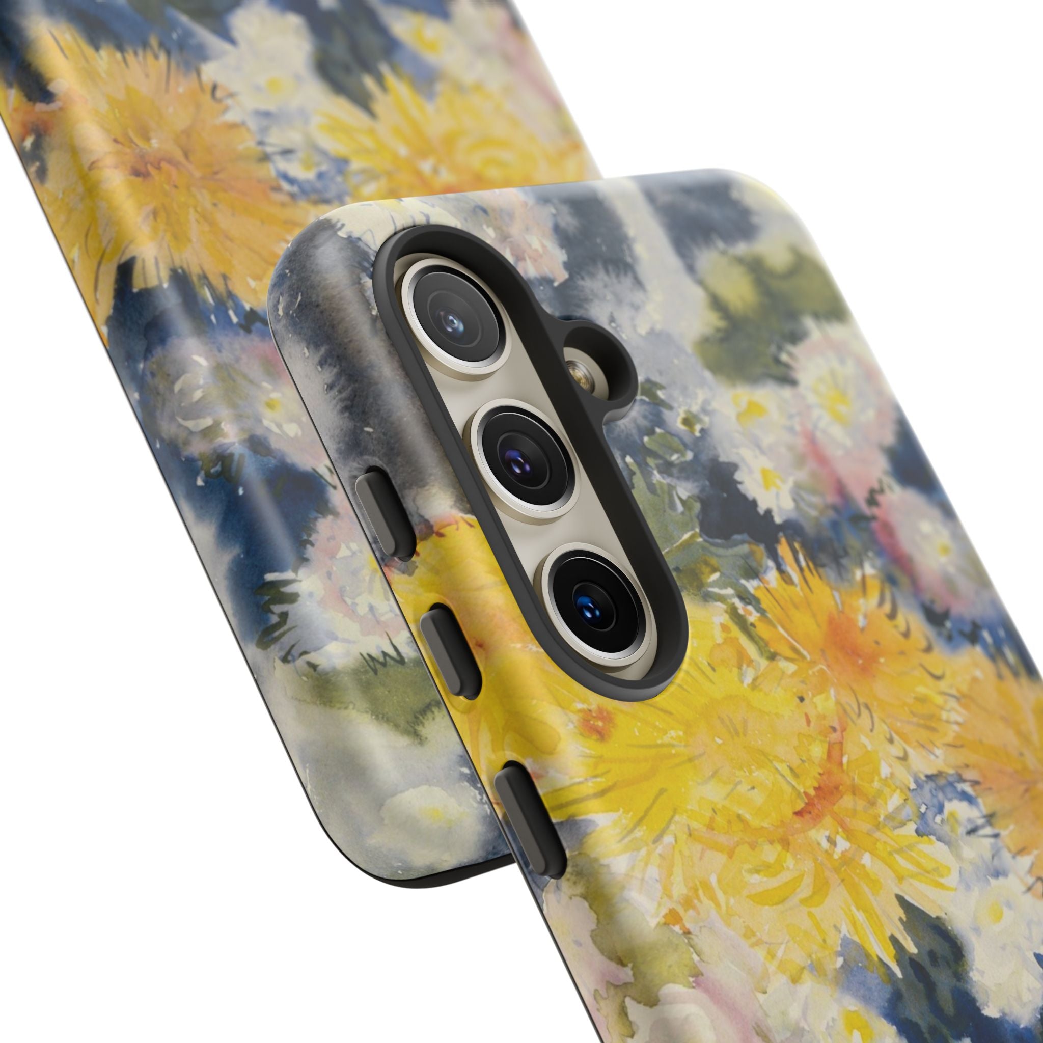 Floral Watercolor Phone Case – Yellow Chrysanthemums Design