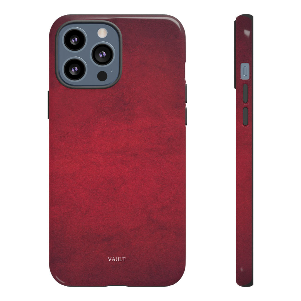 Red Leather Texture Phone Case Impact-Resistant Case