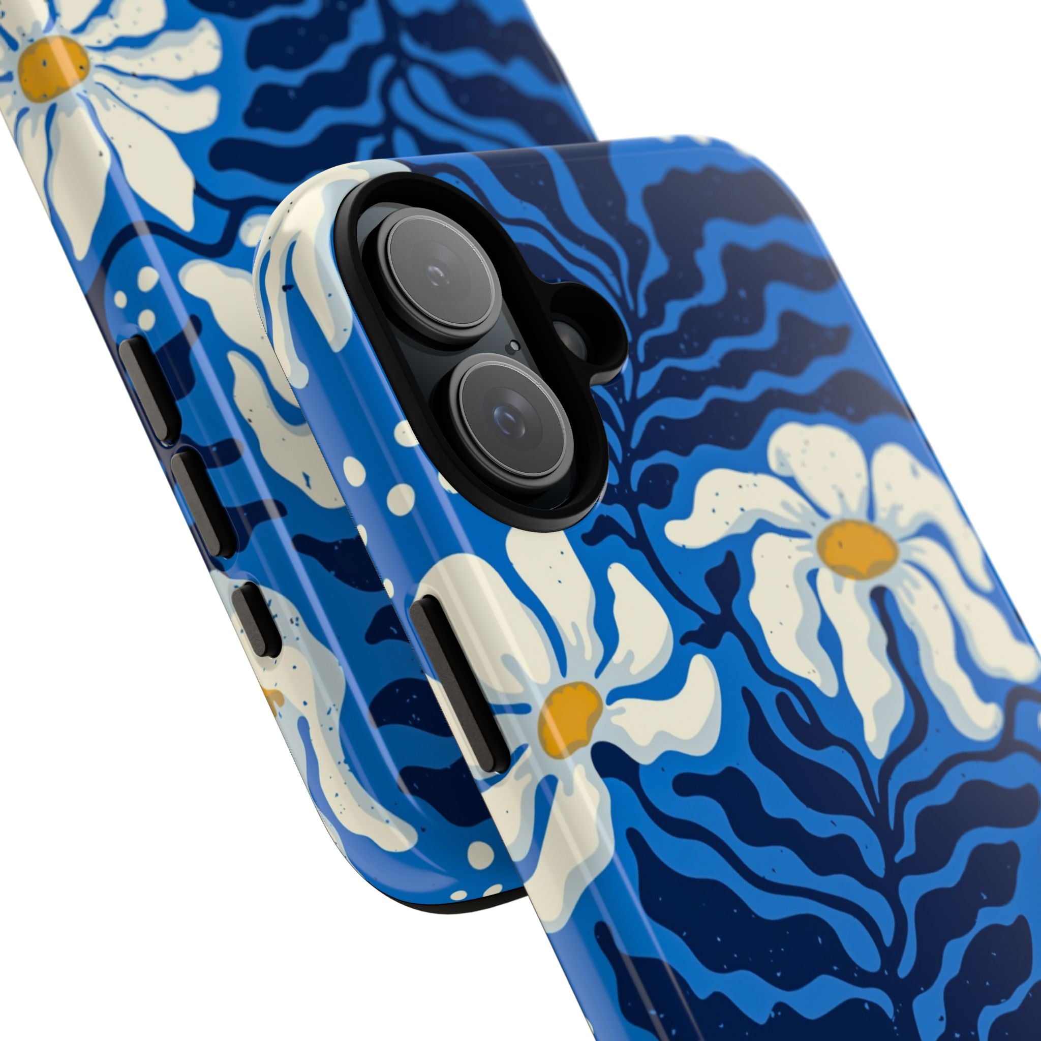 Blue Daisy Tough Phone Case — Floral Protective Phone Cover