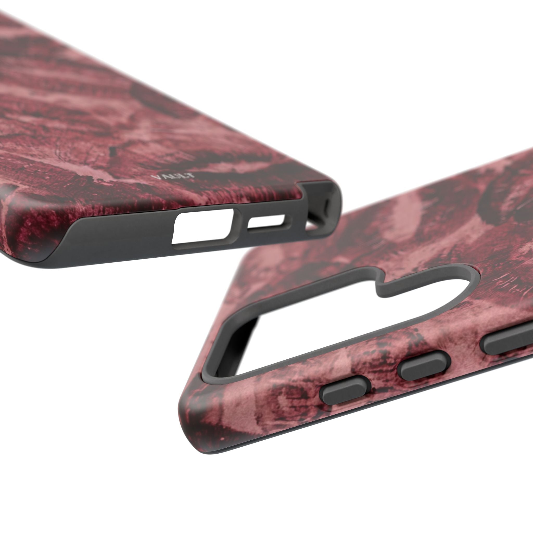 Kiss Print Phone Case – Burgundy Lip Pattern Protective Phone Cover