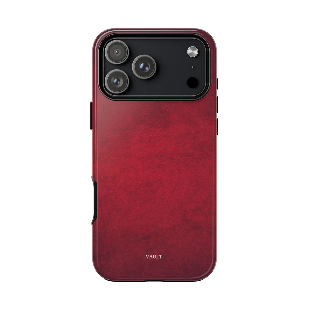 Red Leather Texture Phone Case Impact-Resistant Case
