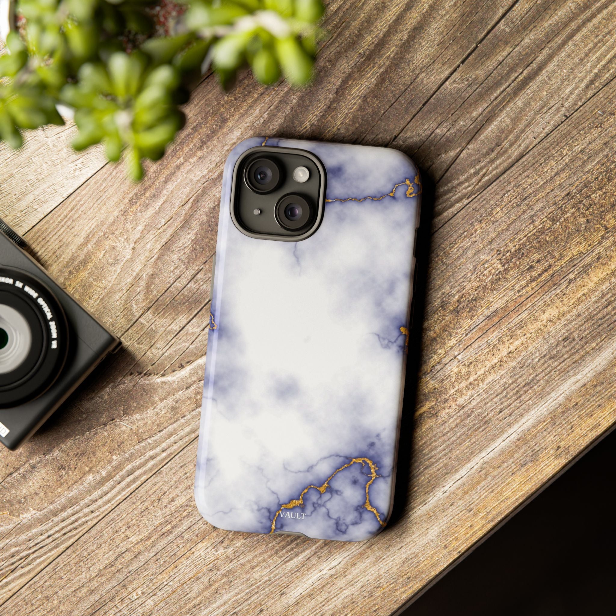Purple Marble Tough Phone Case with Gold Veins
