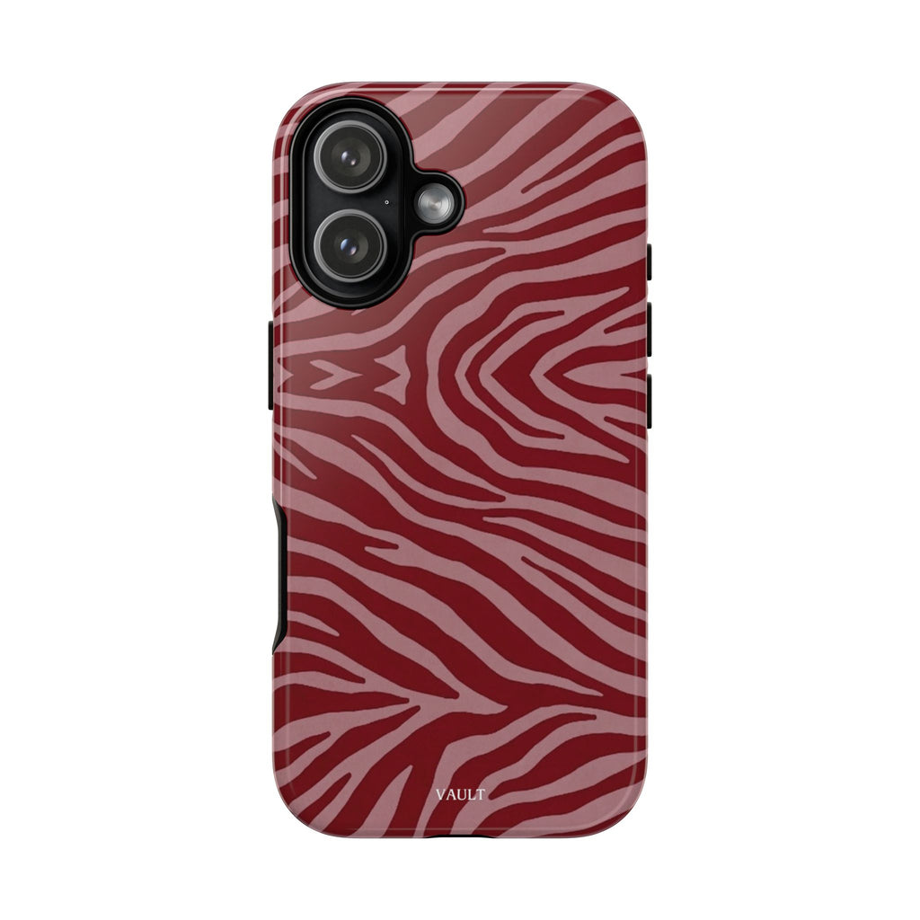 Red Zebra Print Tough Phone Case