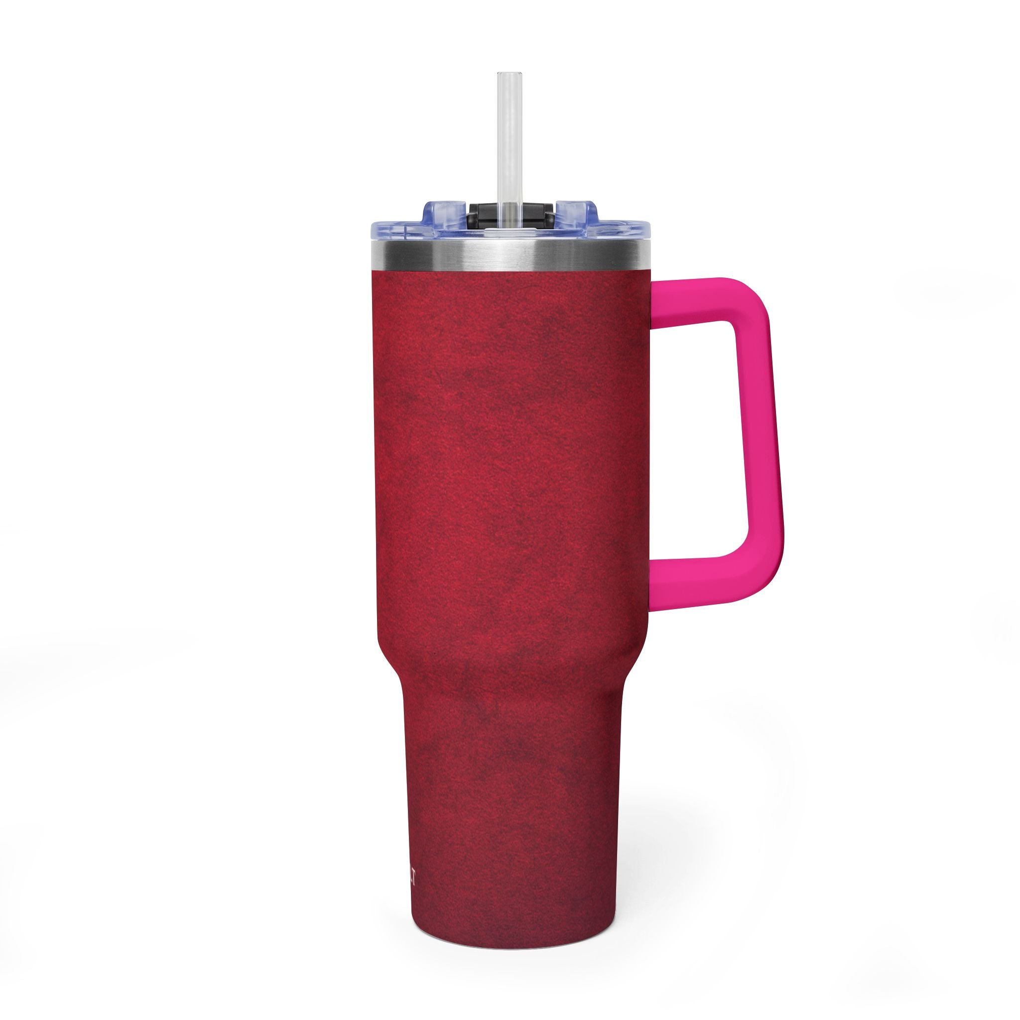 40oz Red Vacuum Tumbler – Insulated Travel Mug with Straw & Handle