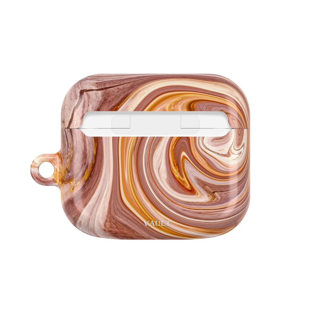Marble Swirl AirPod Case — Pink & Gold Abstract Protective Cover