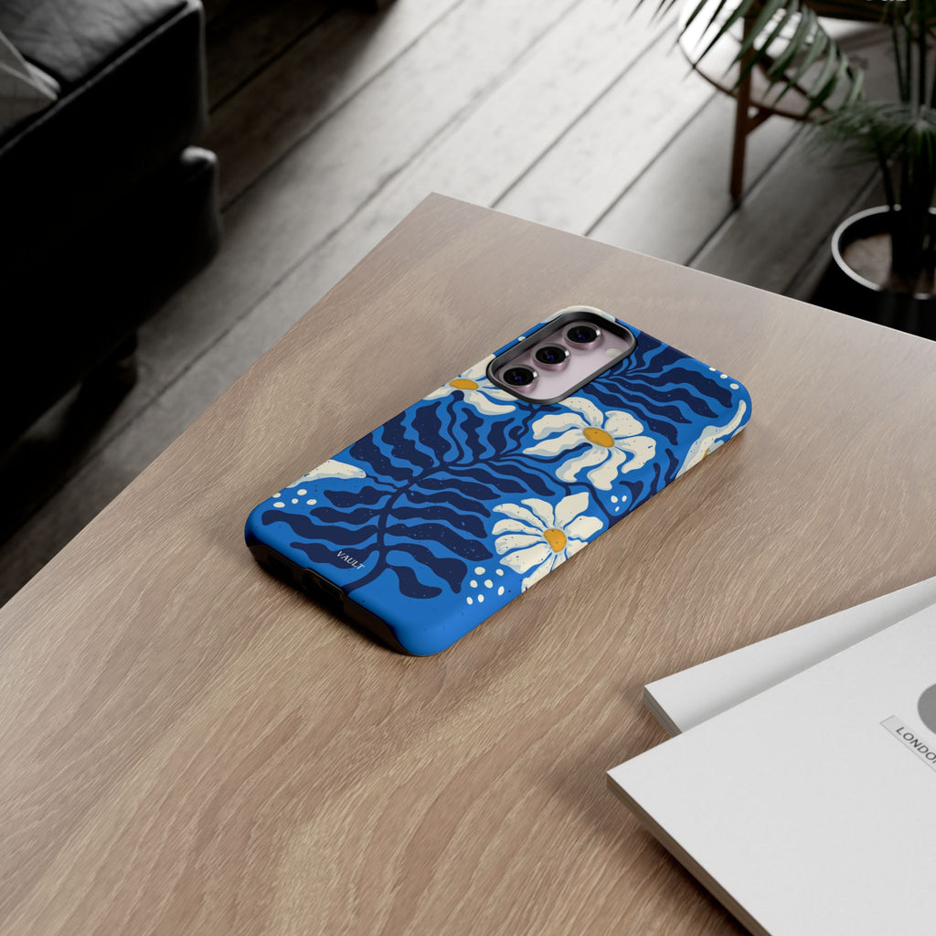 Blue Daisy Tough Phone Case — Floral Protective Phone Cover