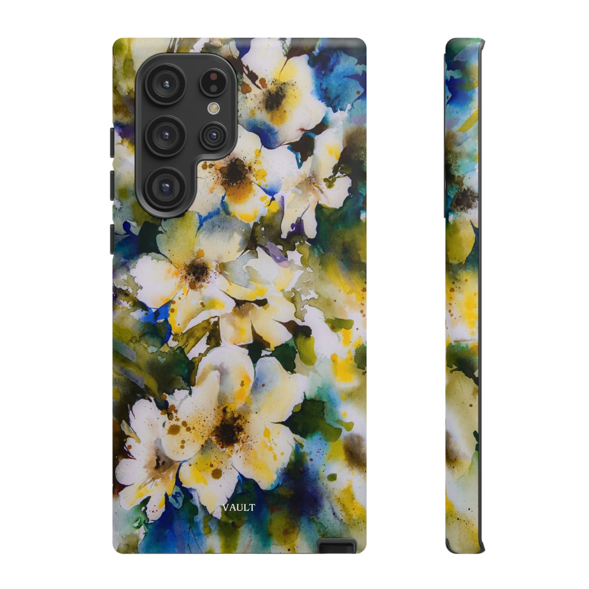 Floral Watercolor Tough Case – Yellow White Blossom Phone Cover