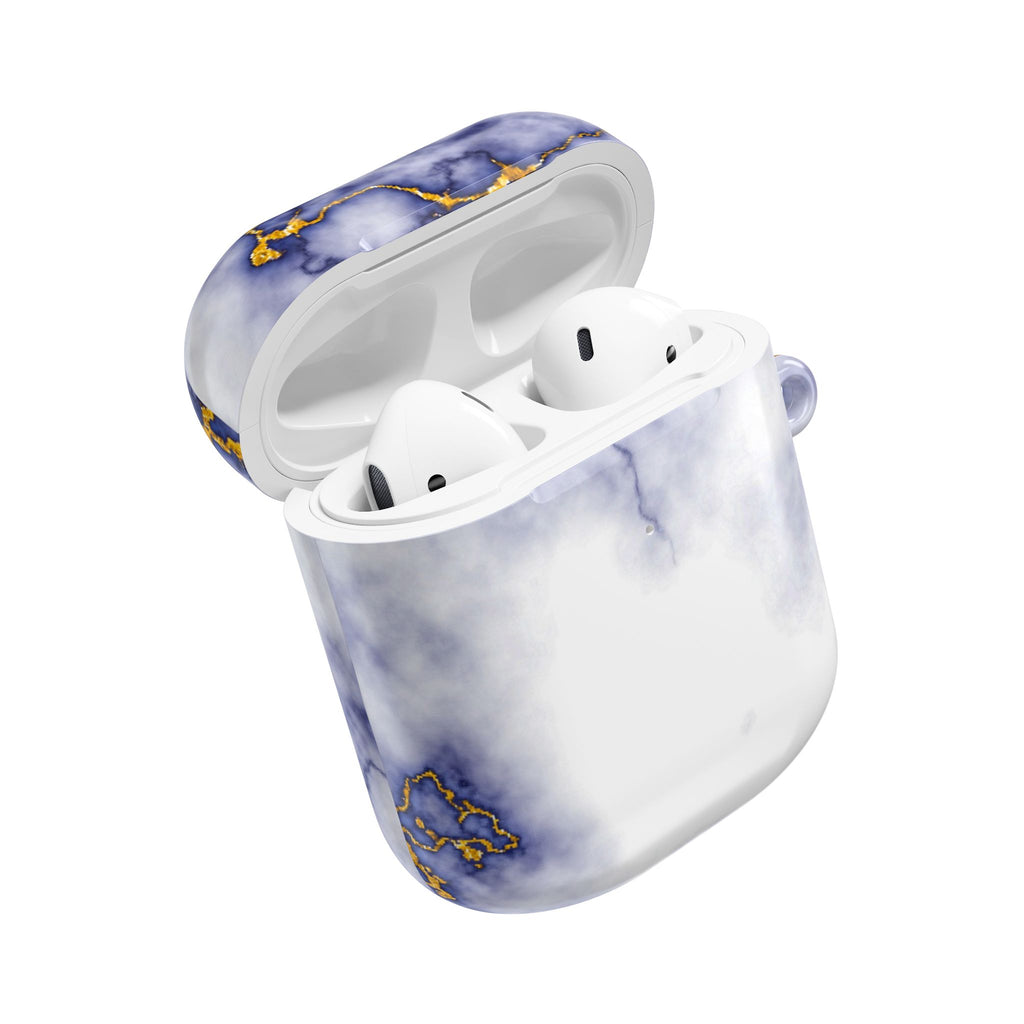 Marble Purple AirPod Case with Gold Veining — Elegant Protective Cover