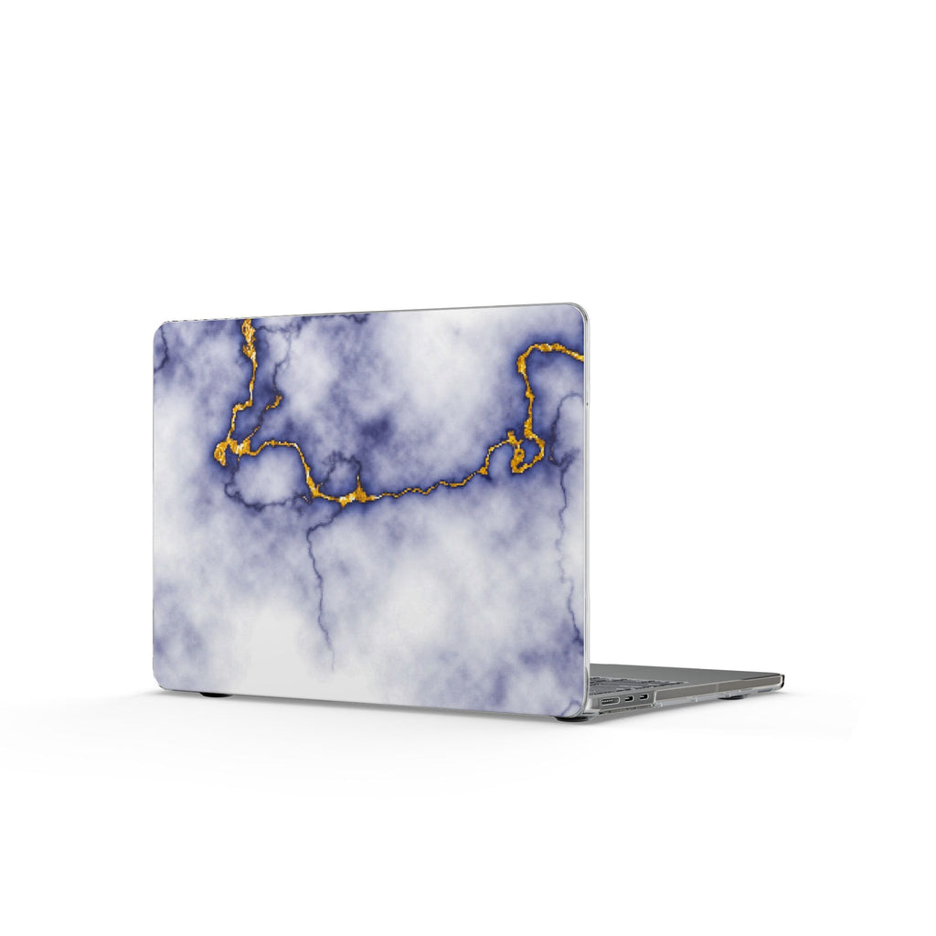 Purple Veins Marble Clear MacBook Case
