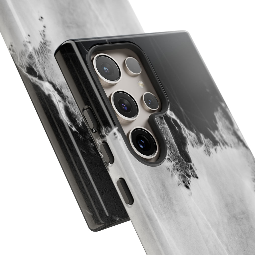 Marble Ink Tough Case — Black & White Abstract Phone Cover