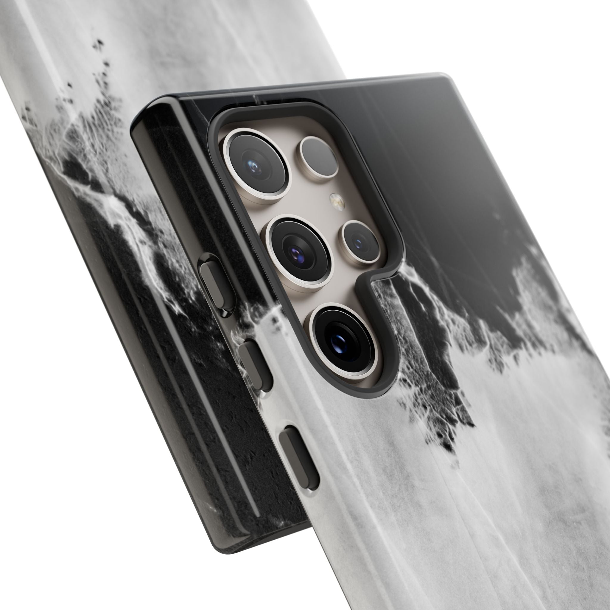 Marble Ink Tough Case — Black & White Abstract Phone Cover