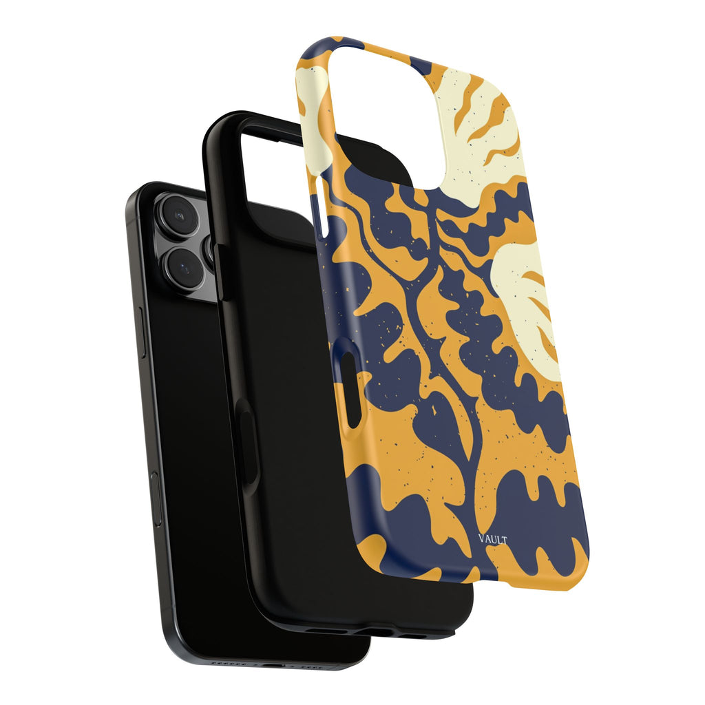 Bold Abstract Floral Phone Case (Navy & Mustard)