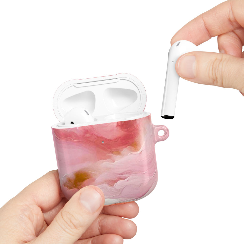 Pink Marble AirPod Case – Swirl Pattern Protective Cover