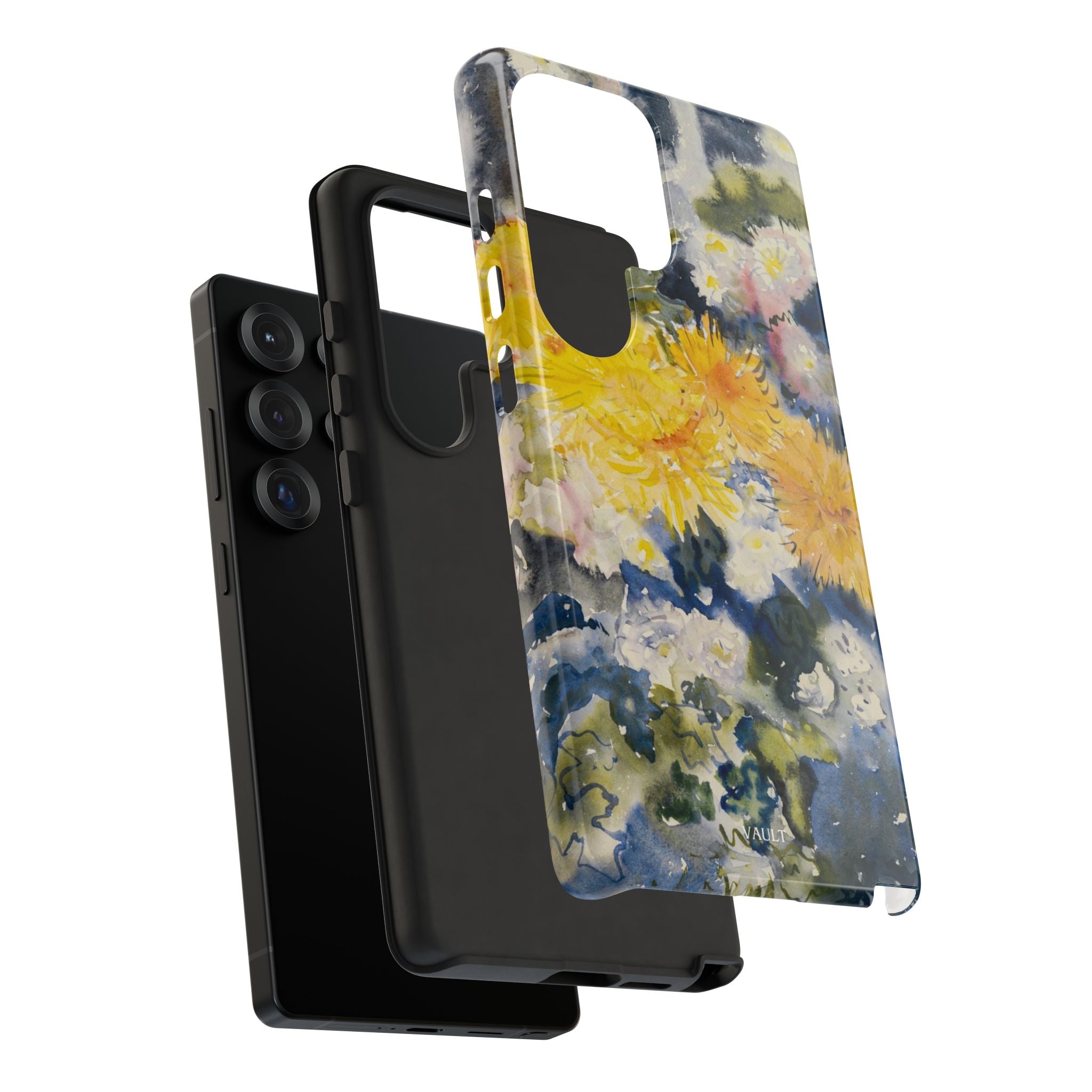 Floral Watercolor Phone Case – Yellow Chrysanthemums Design