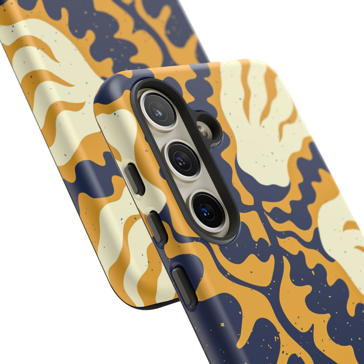Bold Abstract Floral Phone Case (Navy & Mustard)