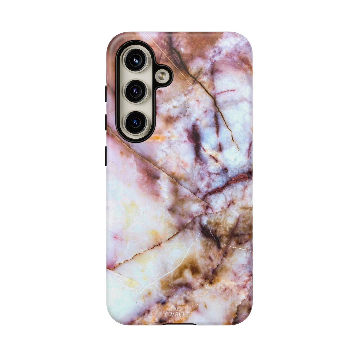 Marble Vein Tough Phone Case — Pink Quartz Protective Cover