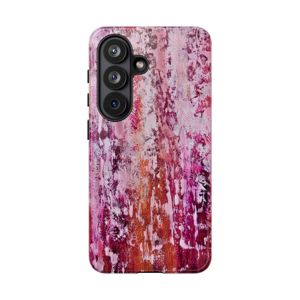 Pink Abstract Art Tough Phone Case — Protective Artistic Phone Cover