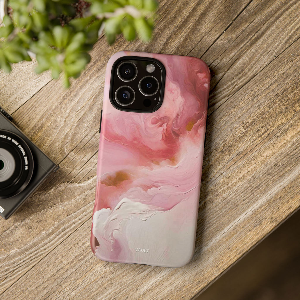 Pink Marble Tough Phone Case — Protective Artistic Phone Cover