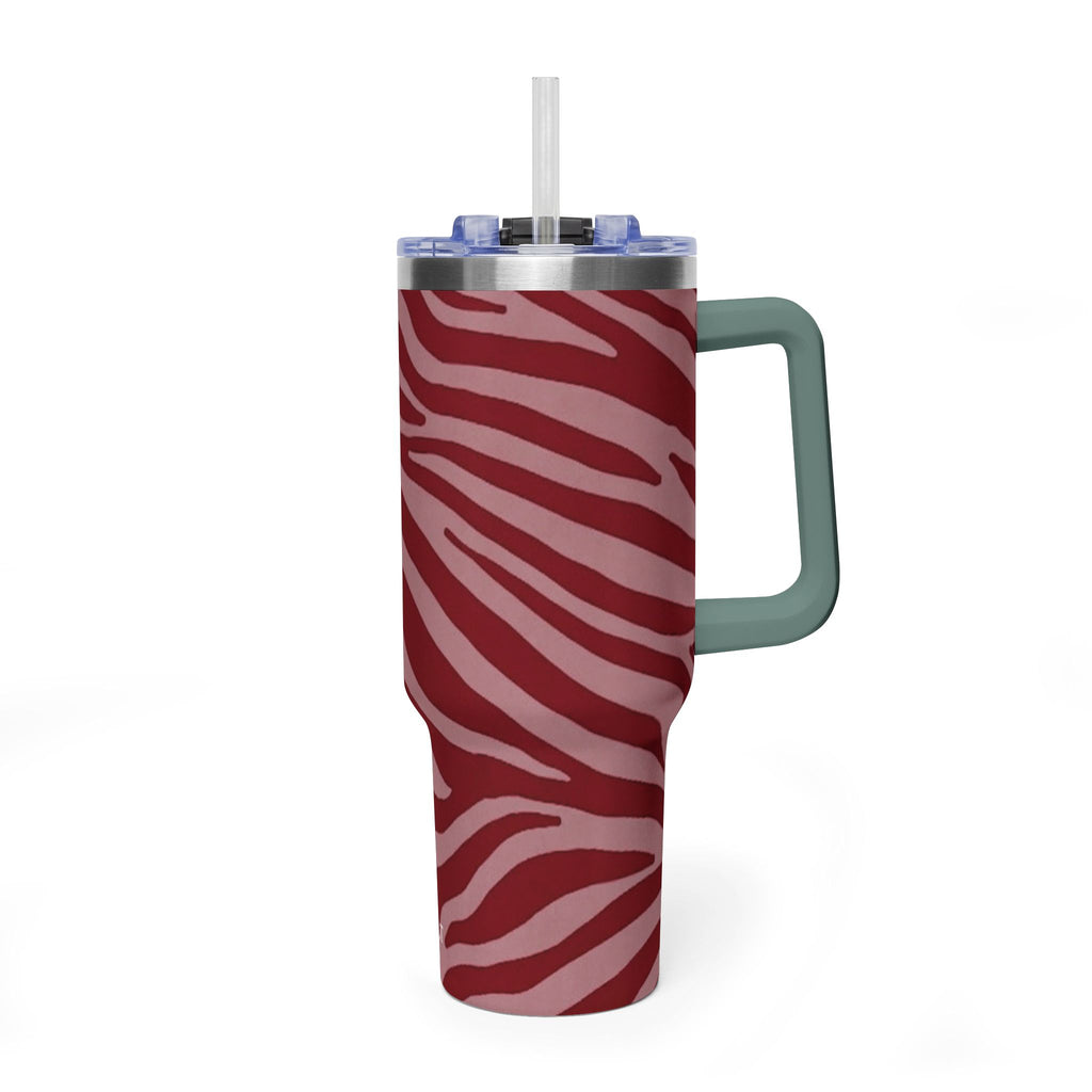 40oz Red Zebra Print Tumbler - Vacuum Insulated Travel Cup