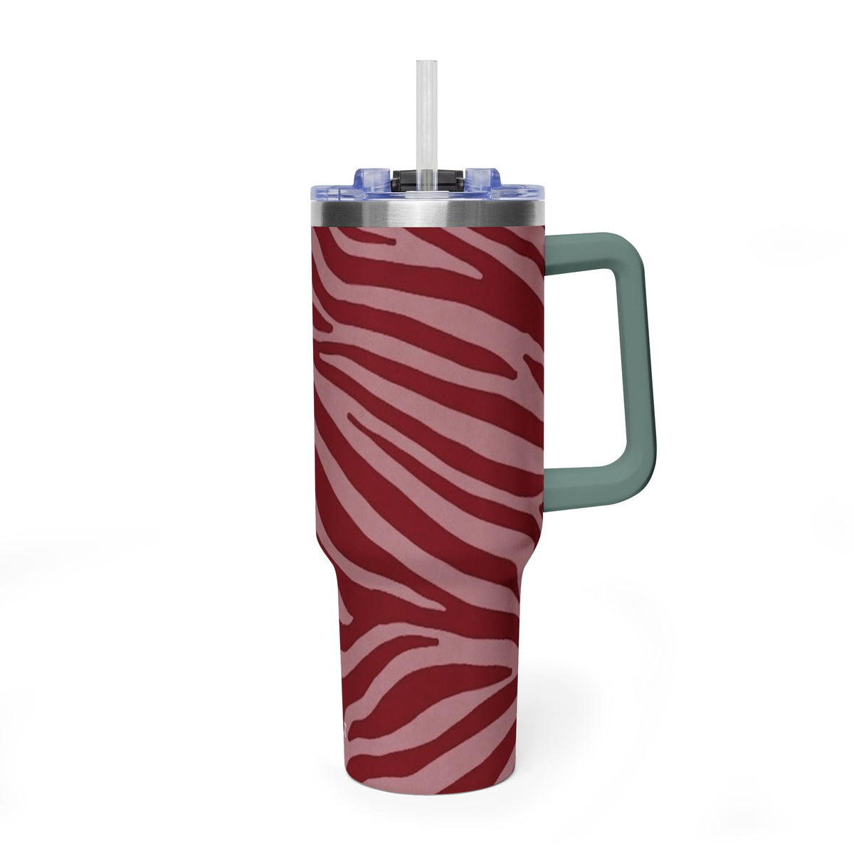 40oz Red Zebra Print Tumbler - Vacuum Insulated Travel Cup
