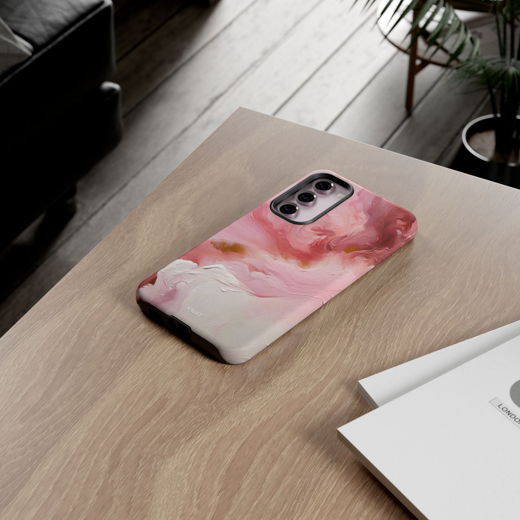 Pink Marble Tough Phone Case — Protective Artistic Phone Cover
