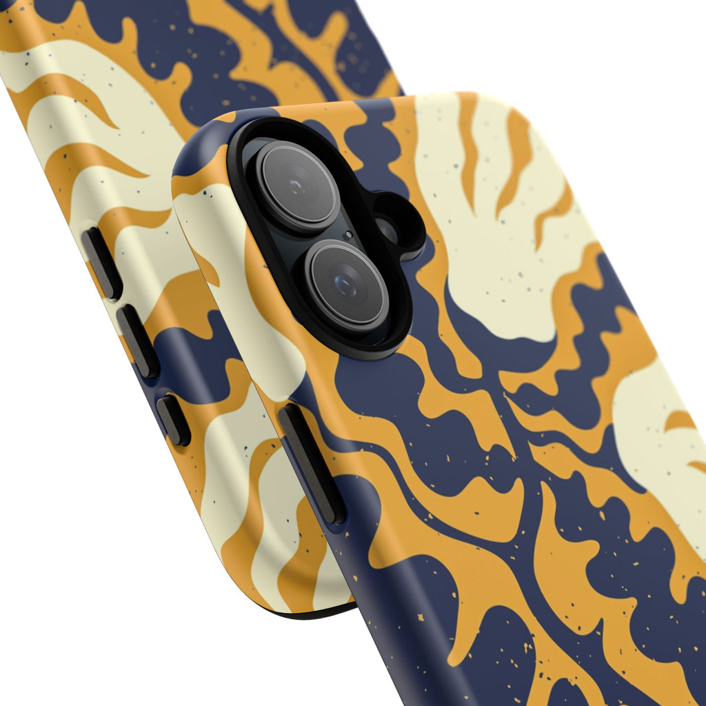Bold Abstract Floral Phone Case (Navy & Mustard)
