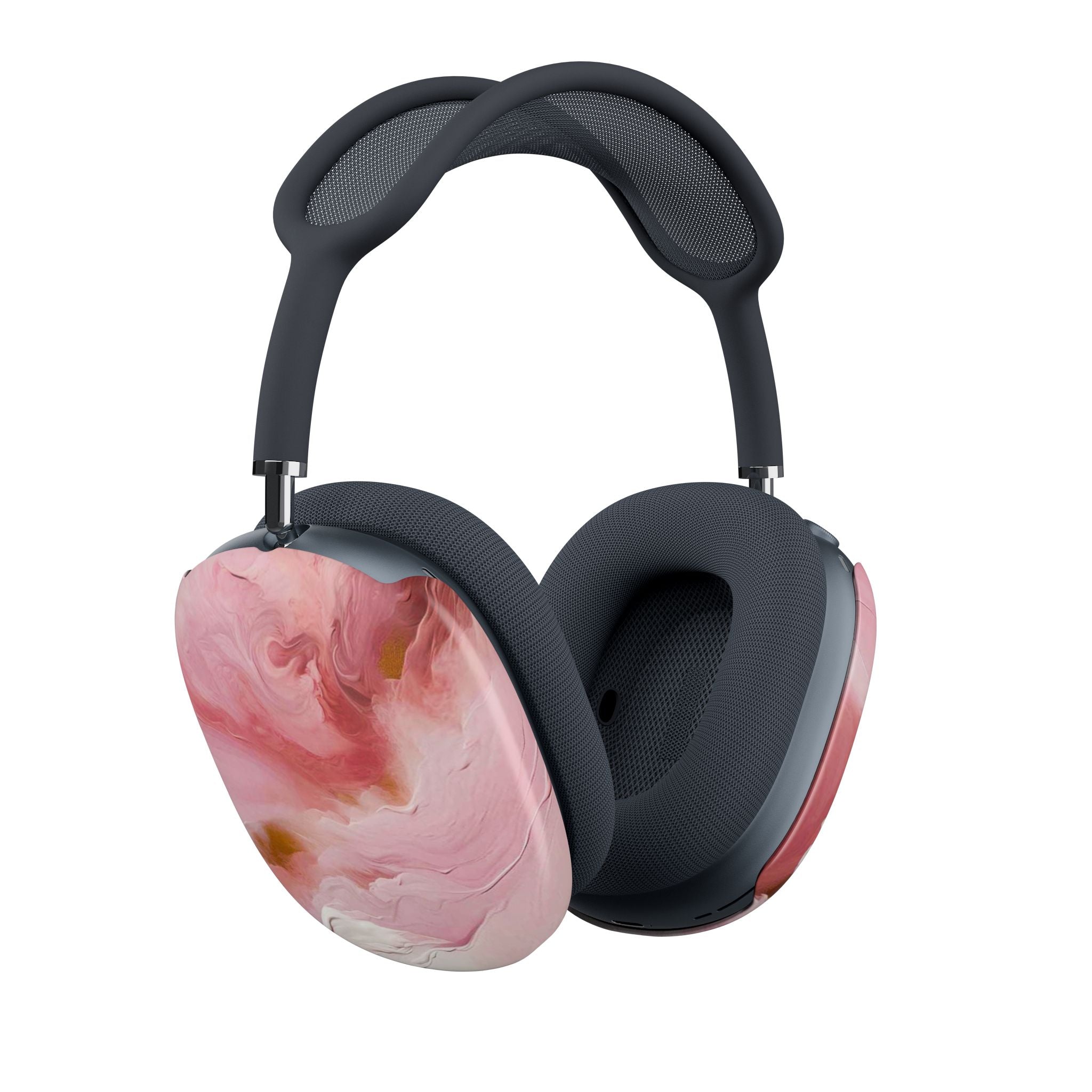 Pink Marble AirPods Max Case — Swirl Protective Cover for Headphones
