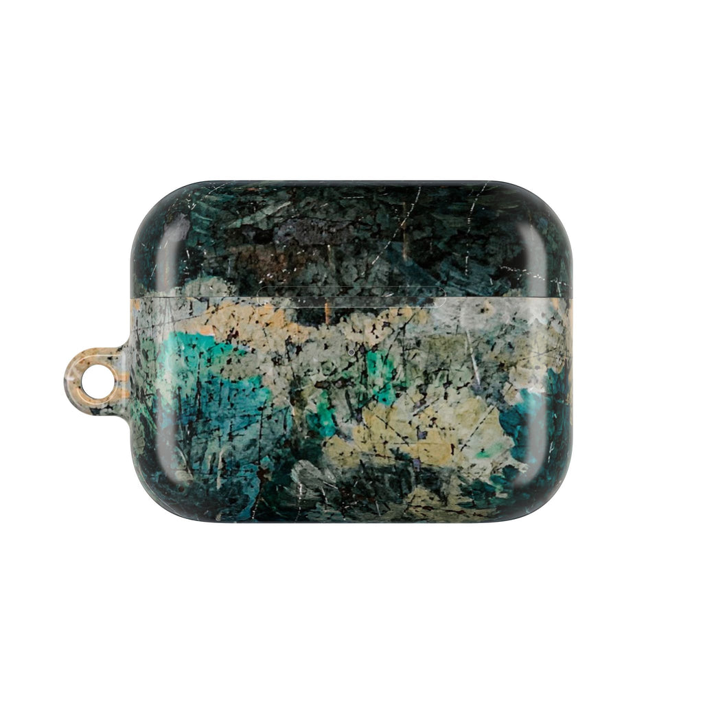 Marbled Forest AirPod Case — Green Teal Abstract Protective Cover